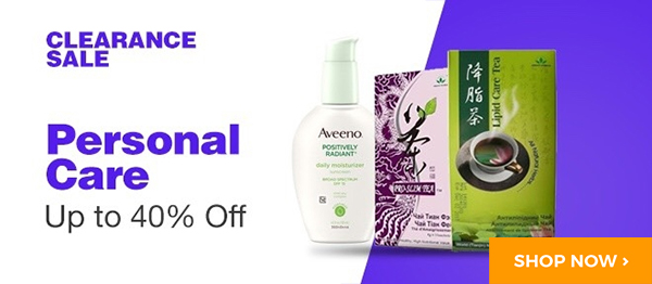 Get up to 40% off personal care products